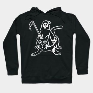 Grim Reaper and Black Cat Hoodie